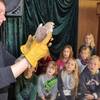 Tierpfleger Florian Hartmann stellt den Schülern der Anne-Frank-Grundschule Halberstadt einen Turmfalken vor, der Greifvogel wird seit fünf Jahren im Tiergarten Halberstadt betreut.