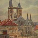Historische Postkarte der Martinikirche um 1900, aus den Sammlungen des Städtischen Museums