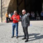 Detlef Rutzen und Jens Klaus bei der Eröffnung des Tages der Städtebauförderung im Burchardiklos-ter Halberstadt